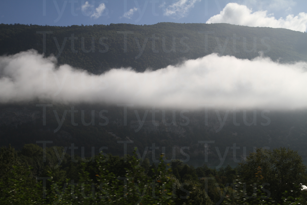 Clouds in Swiss valley