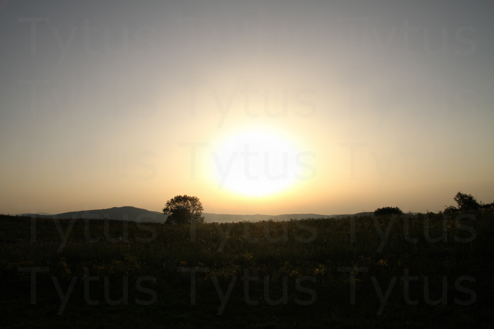 Sunset from Kudłacze in Middle Beskid