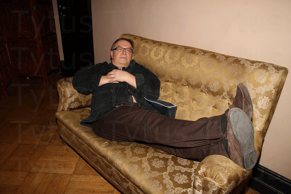 Lech Majewski on the sofa